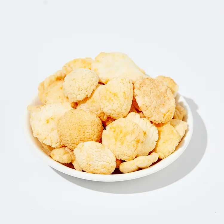 2,5 kg de tranches de craquelins de riz croustillants aromatisés au jaune d'œuf salé