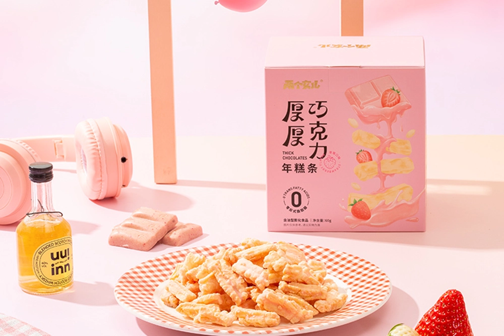 La douceur encore améliorée, les bandes de craquelins de riz au chocolat et aux fraises Come Sweet Market sont chaudes, les nouveaux produits brillent de mille feux