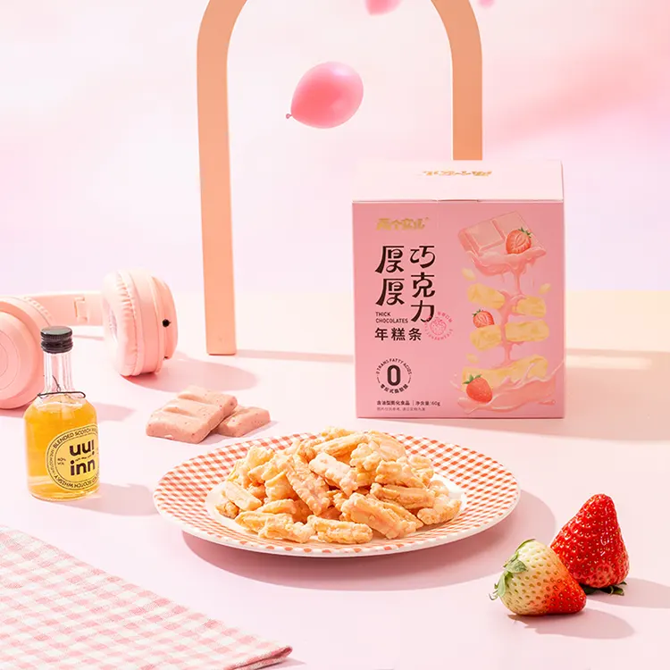 60 g de lanières de crackers de riz aux fraises et au chocolat